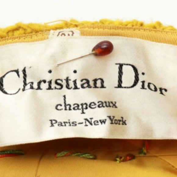 Vintage Christian Dior Feather Velvet Bead Turban - Picture 7 of 7